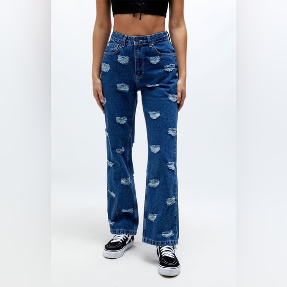 The Ragged Priest Distressed Medium Wash Jeans Boxset Dad Jeans - Picture 2 of 4